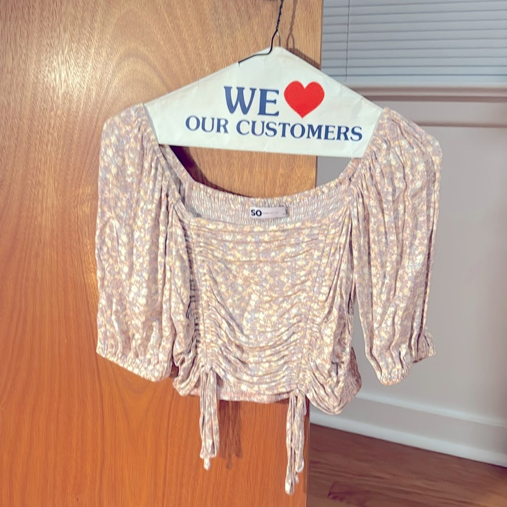 BOGO FREE! SO cropped blouse gently used, S